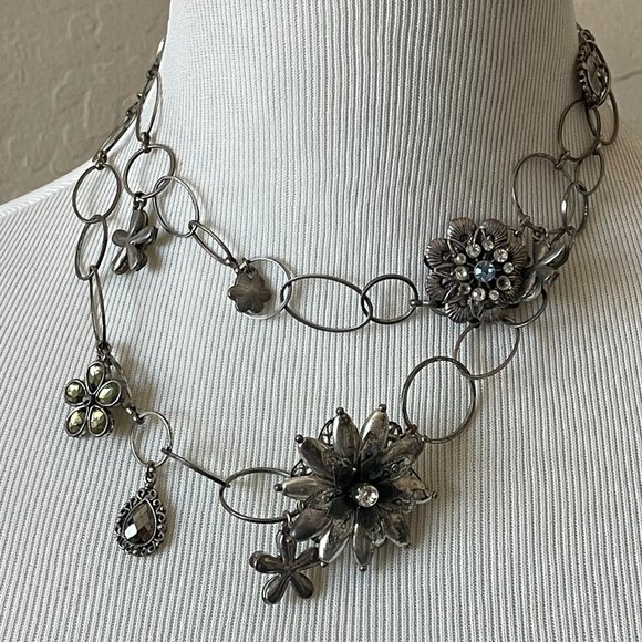 Bohm Jewelry Bohm Silver And Blue Flower Necklace Vintage Poshmark